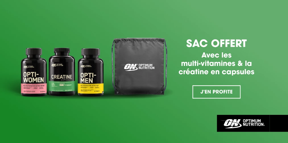 Multivitamines, créatine… et un sac pour vous suivre partout